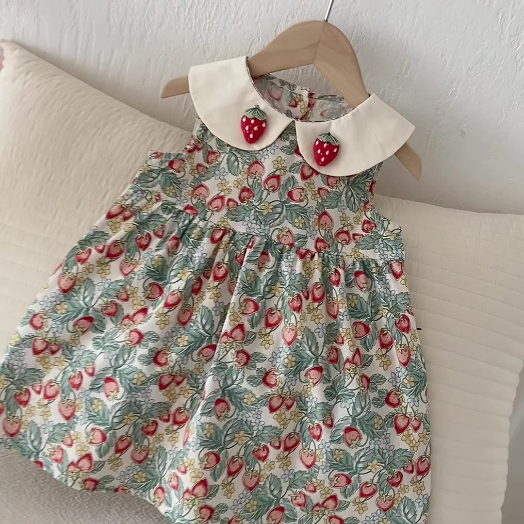 Baby Kid Girls Strawberry Princess Sundress