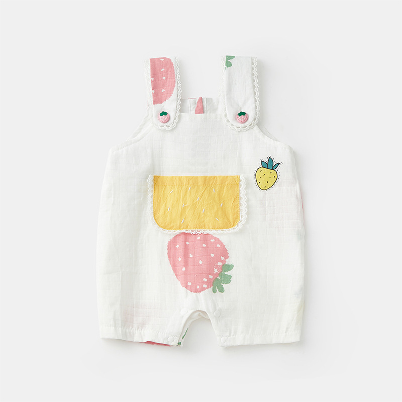 Baby Girl Strawberry Overalls