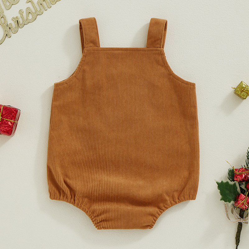 Baby & Christmas Embroidered Suspender Bodysuit