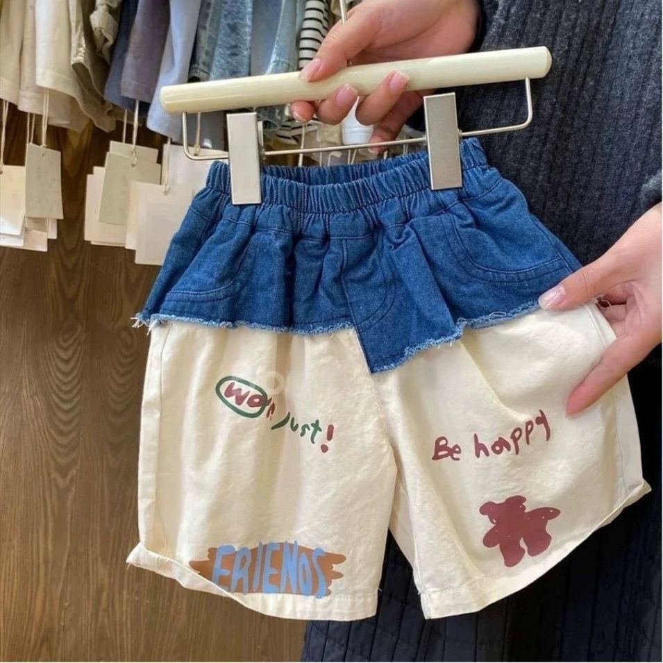 Toddler Girl Denim Patchwork Pants