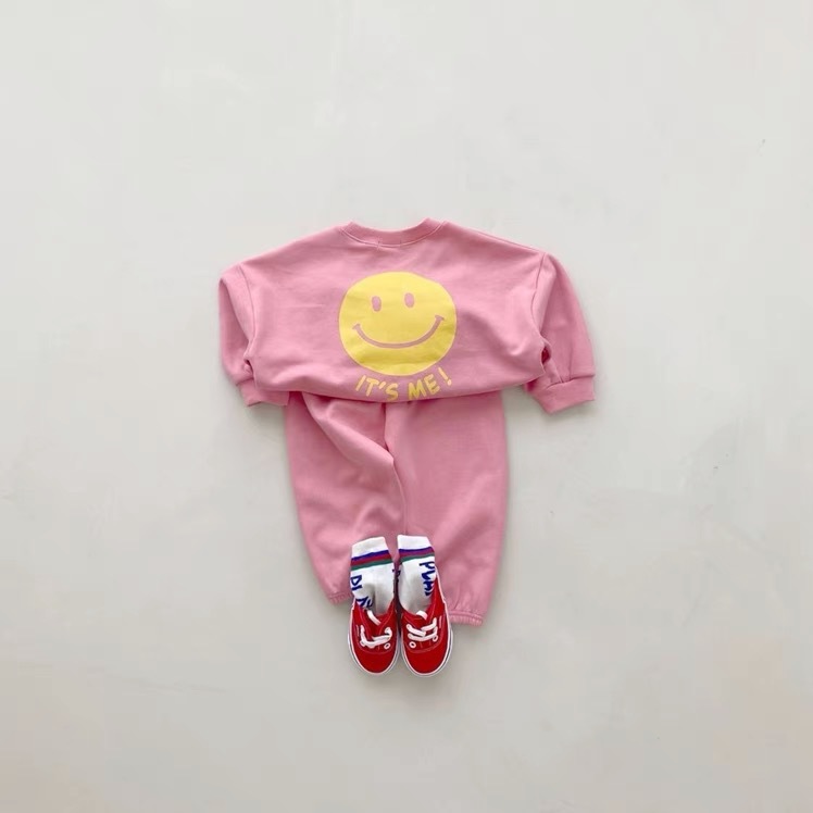 IT'S ME Baby Toddler Smile Face Sweatshirt Set
