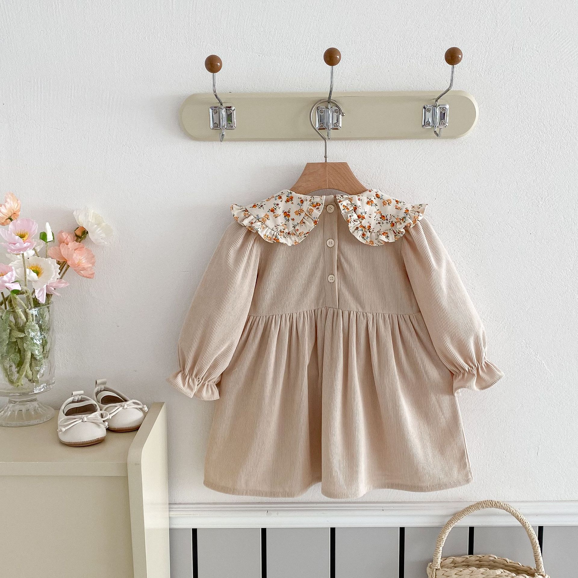 Toddler Girl Floral Collar Dress