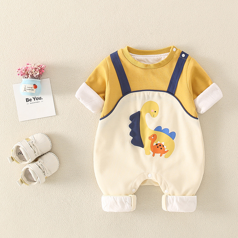 Baby Bear Color Block Romper with Hat
