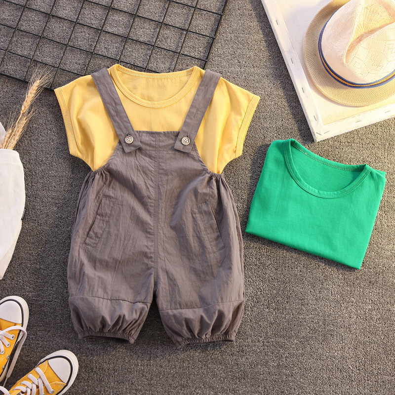Baby Kid 2-Piece T-Shirt and Overalls Set