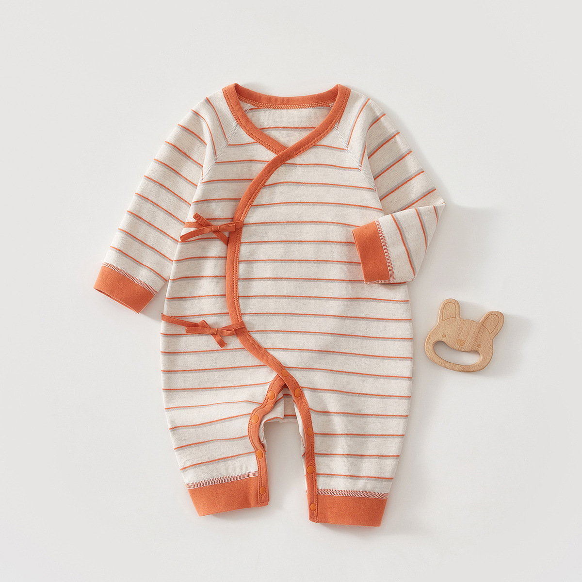 Baby Newborn Stripe Kimono Romper