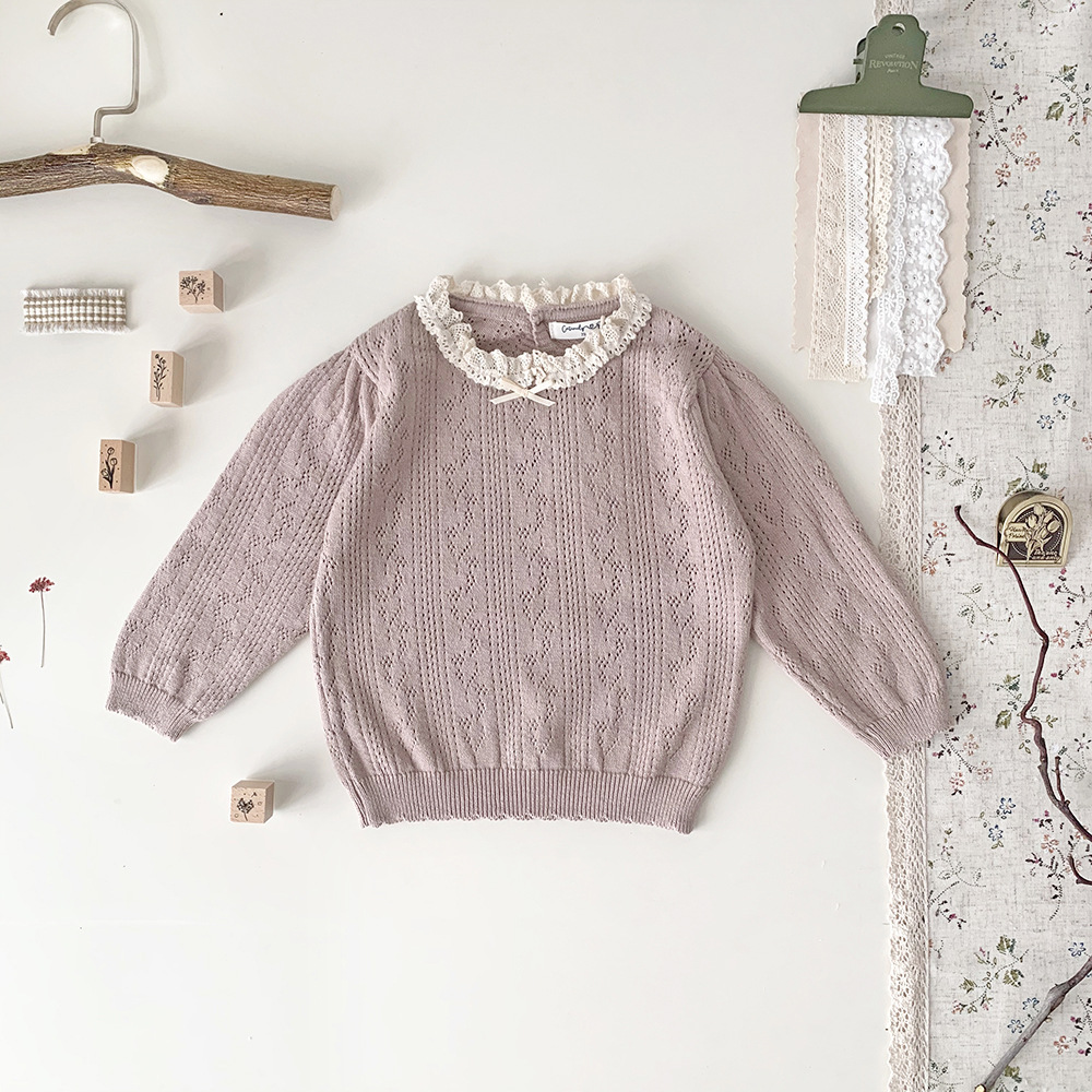 Baby Toddler Girl Lace Collar Sweater