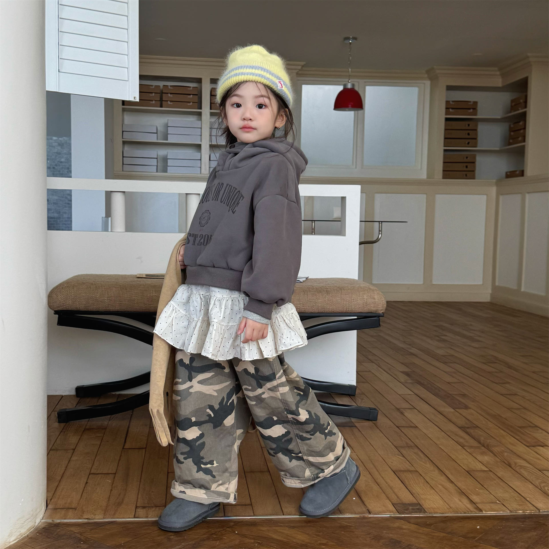 Kids Camo Warm Winter Casual Pants