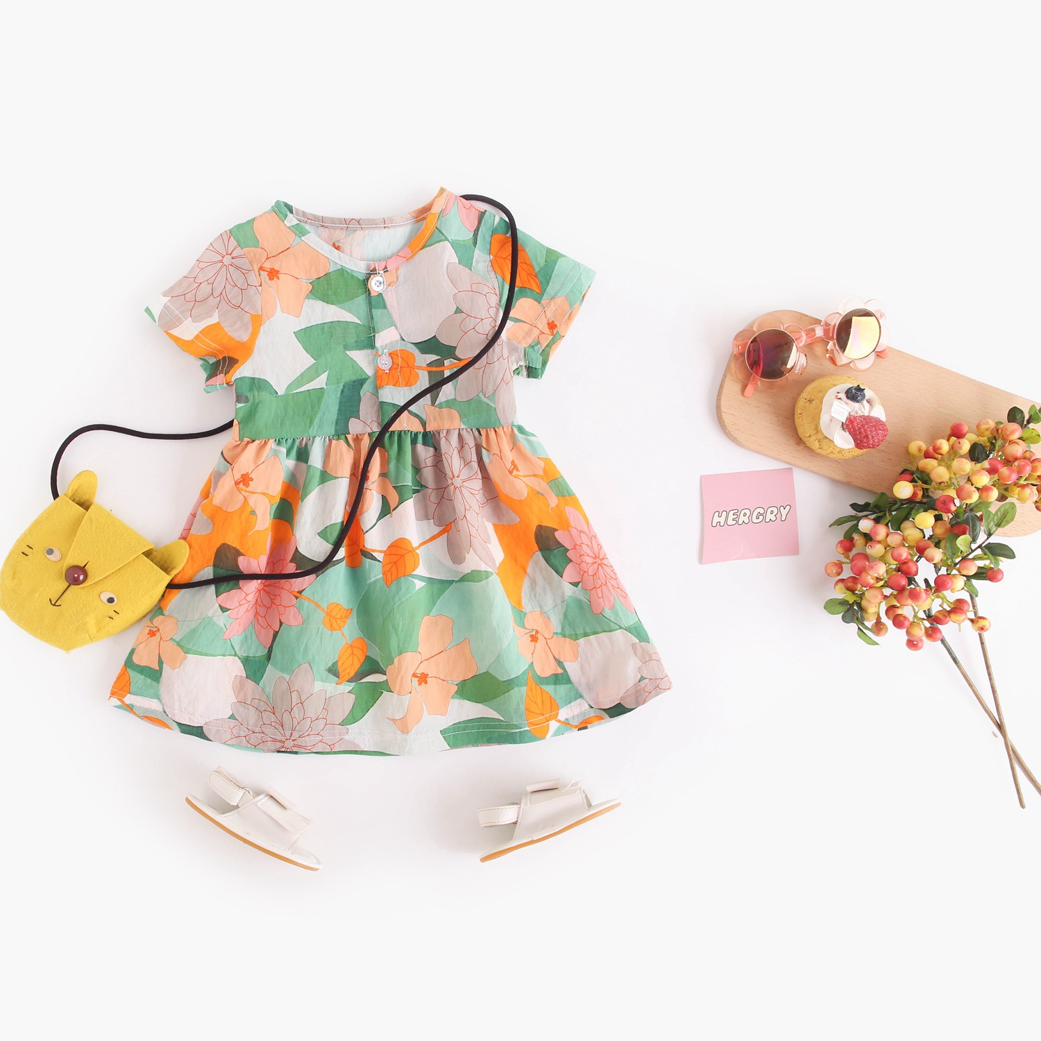 Baby Toddler Design Vintage Flower Dress