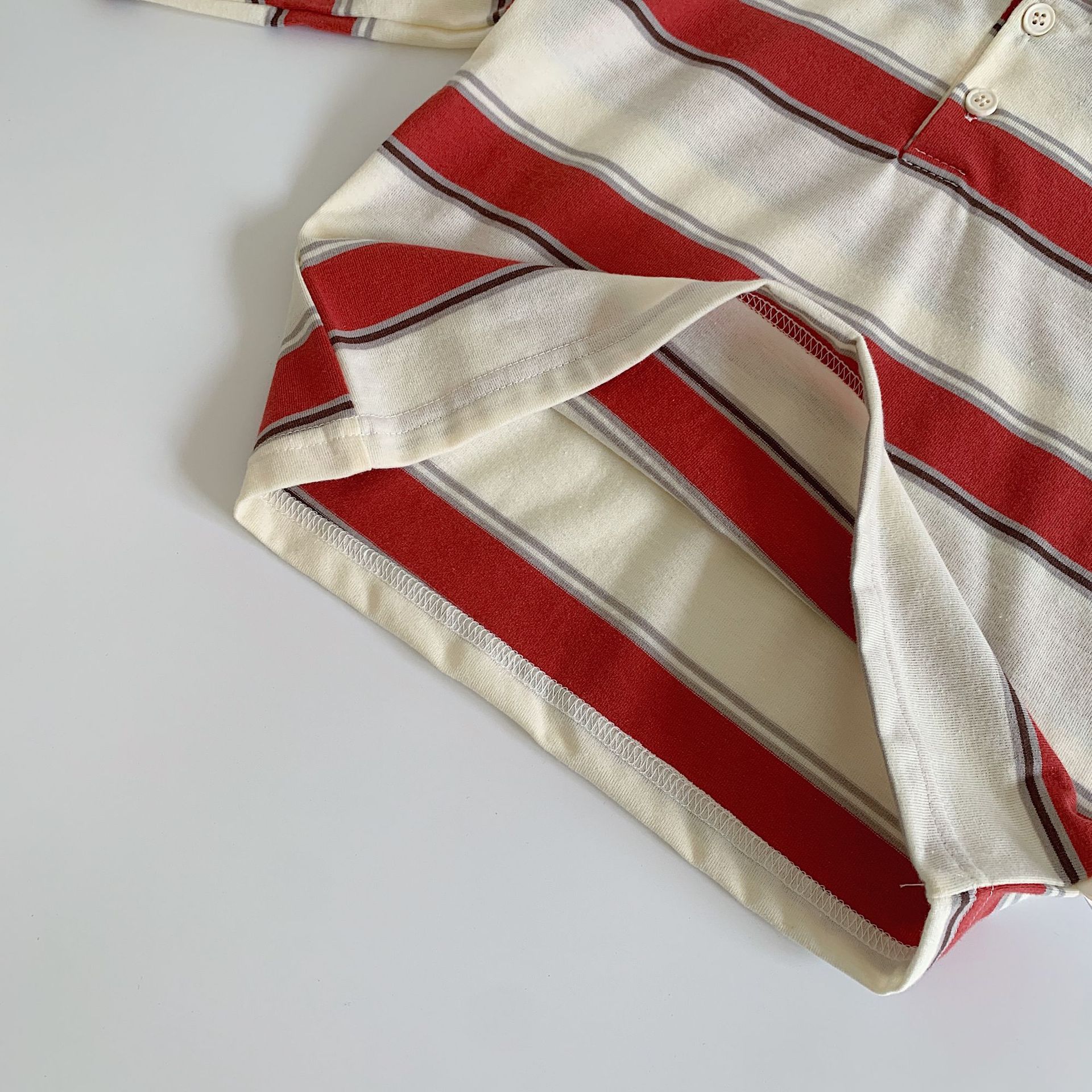 Kid Bear Stripe Polo Long-Sleeved T-shirt