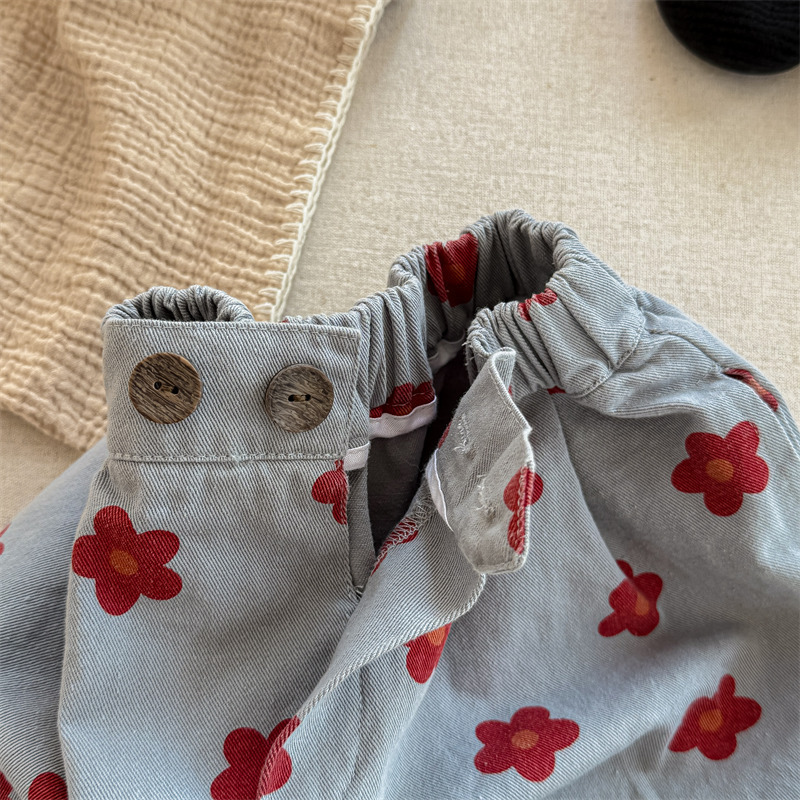 Toddler Girl Flowers Loose Pants