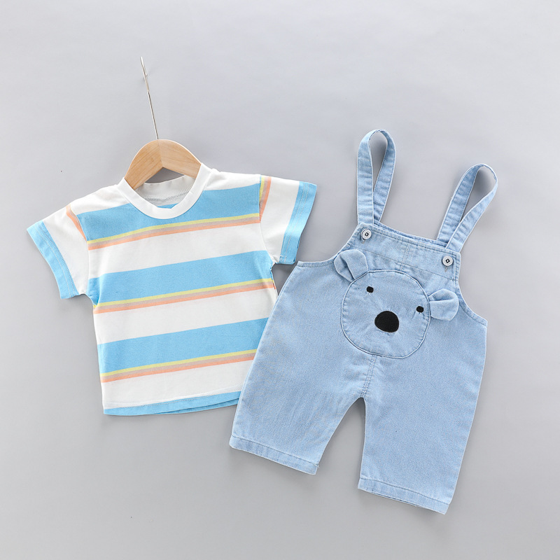 Baby Kid 2-Piece T-Shirt and Koala Overalls Set