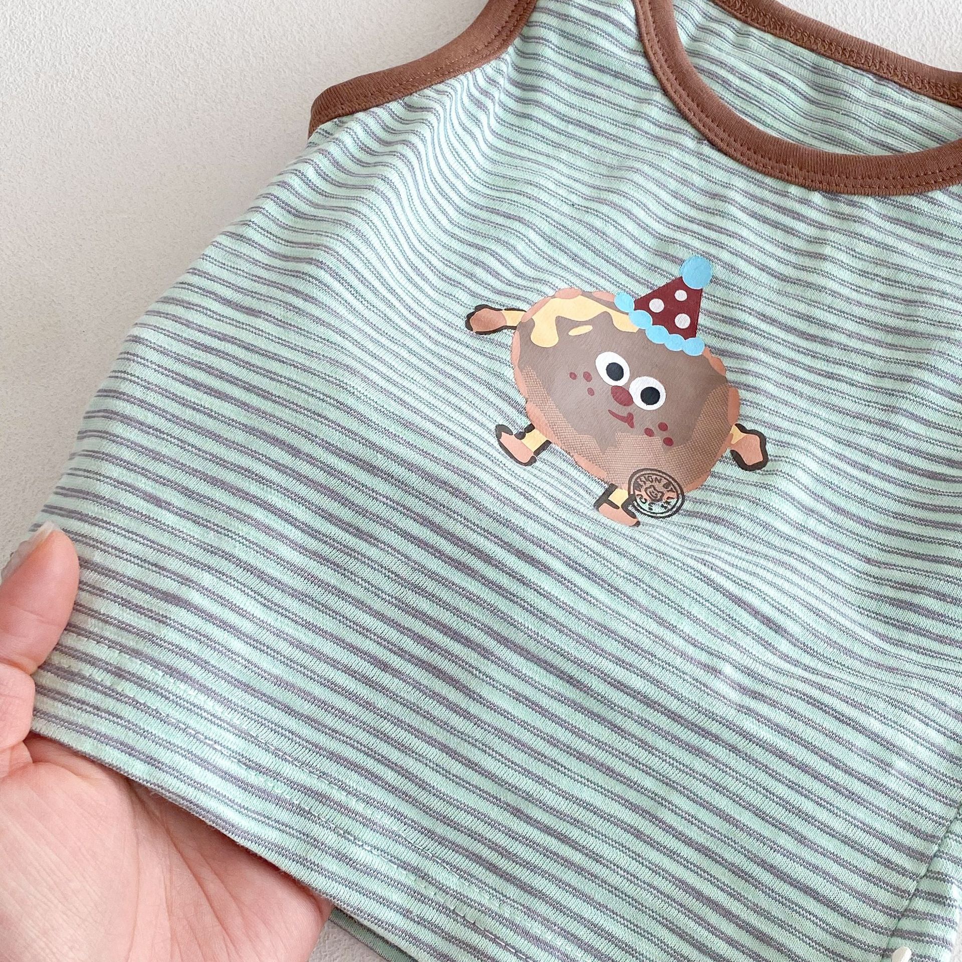 [Copy]Baby Boy 3D Dinosaur Striped Tank and Shorts Set