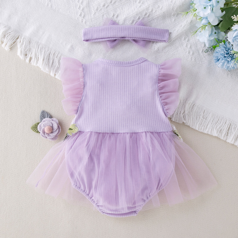 Baby Daisy Pastoral Bodysuit with Headband