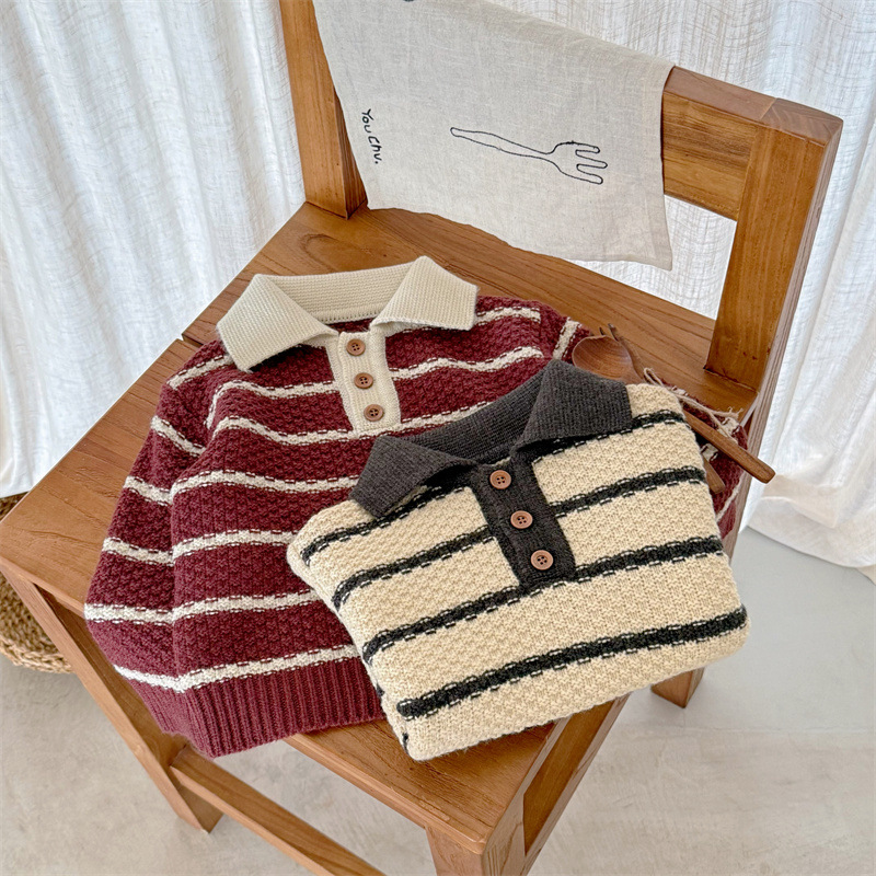 Baby Toddler Stripe Polo Sweater