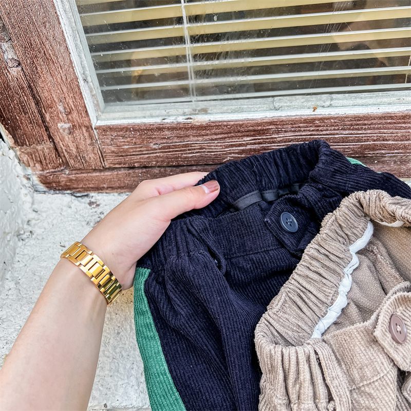 Kid Boy Contrast Corduroy Pants