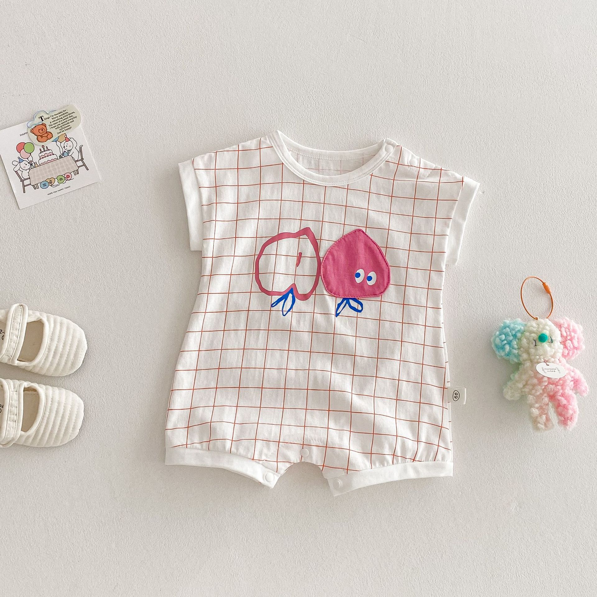 Baby Cute Fruits Patch White Romper