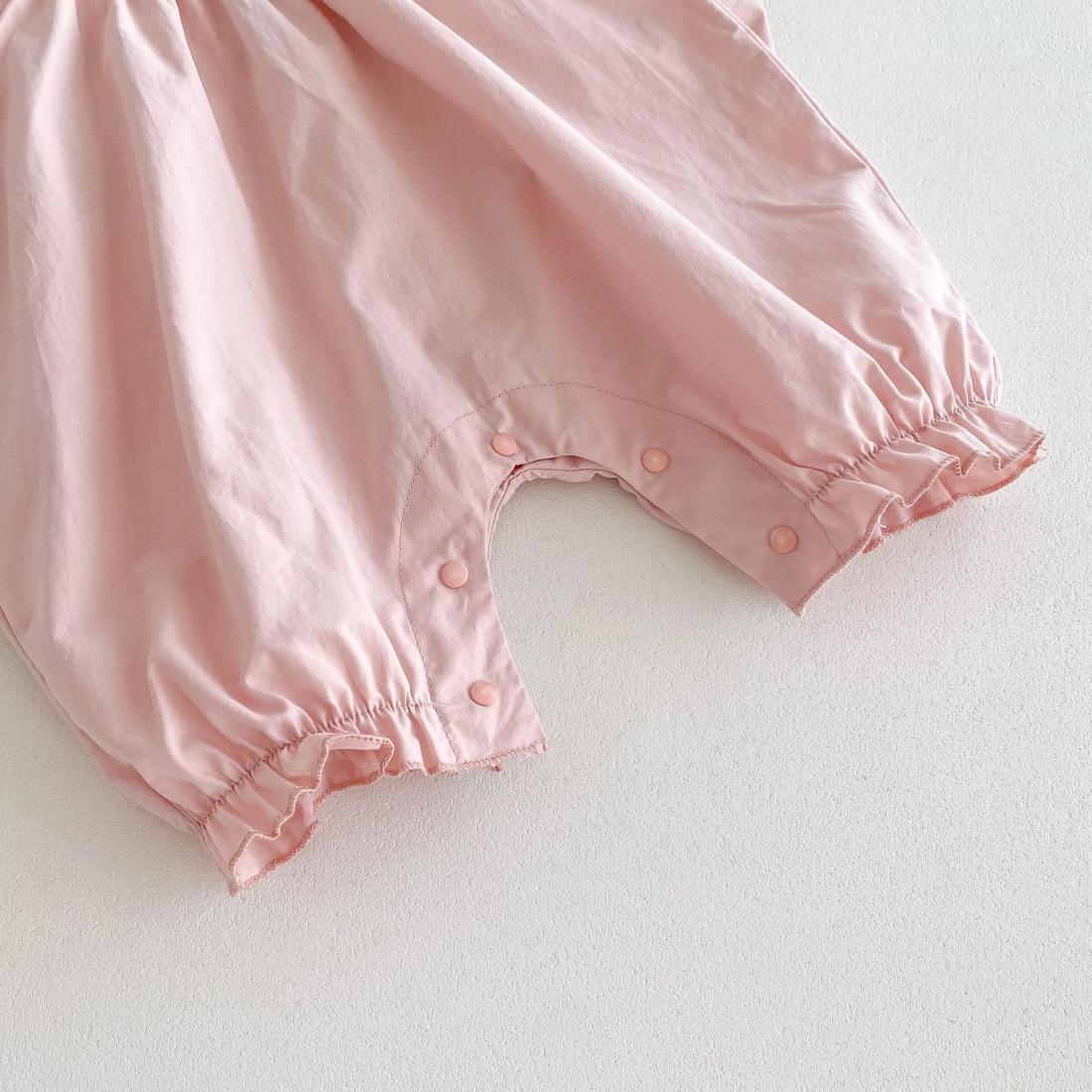 Baby Girl Pink Wings Suspender Romper