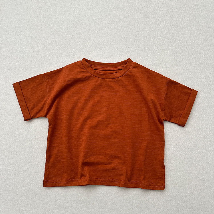 Toddler Solid color short-sleeved T-shirt
