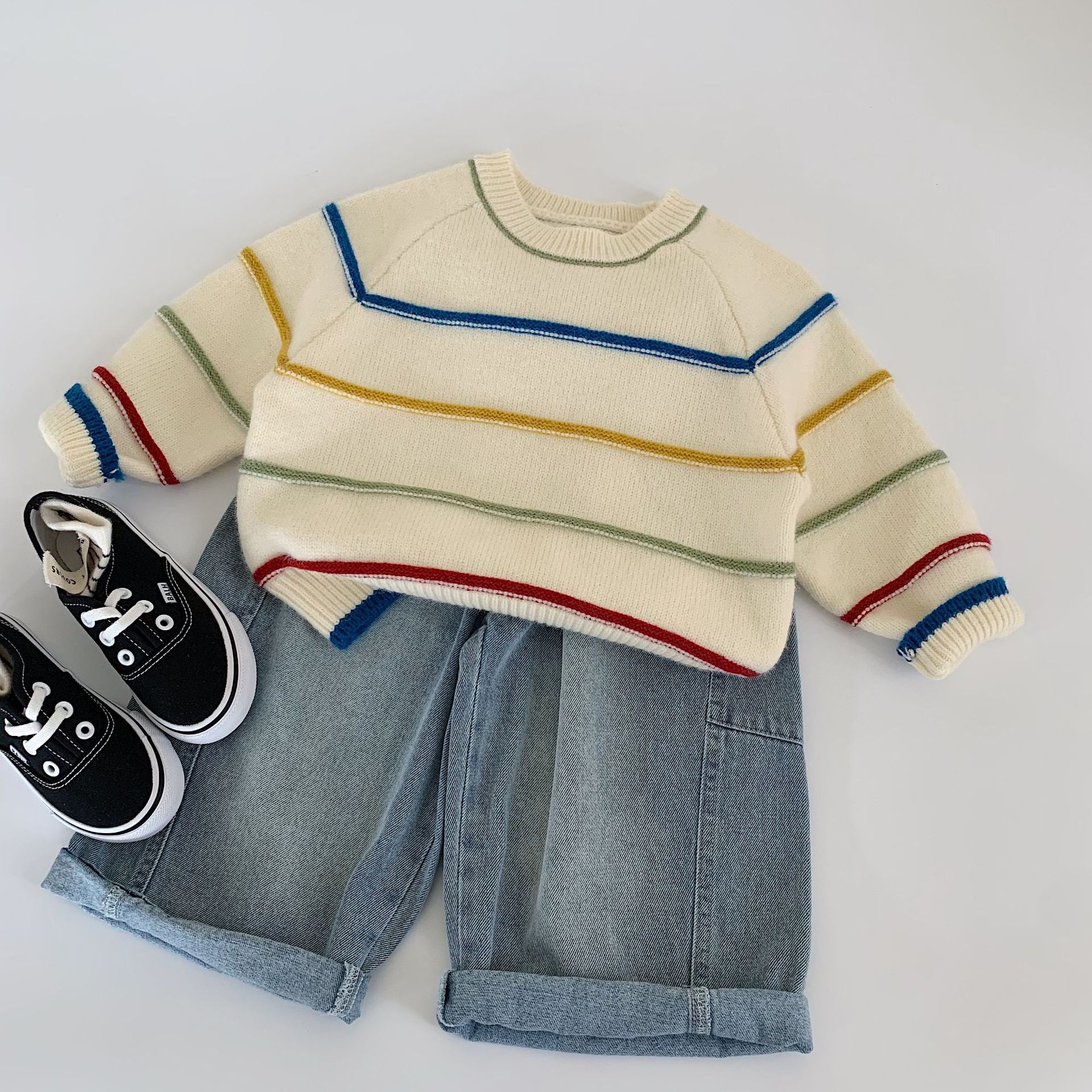 Kid Color Stripes Sweater