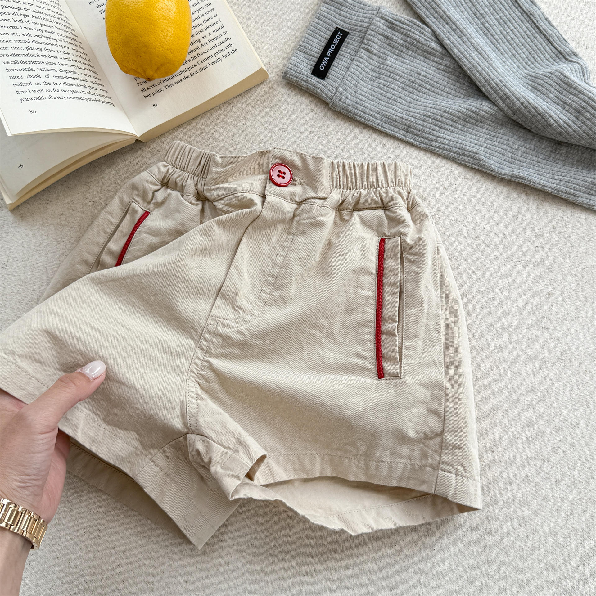 Toddler Casual Contrast Check Shorts