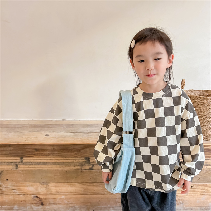 Toddler Checkerboard Long-Sleeved T-shirt
