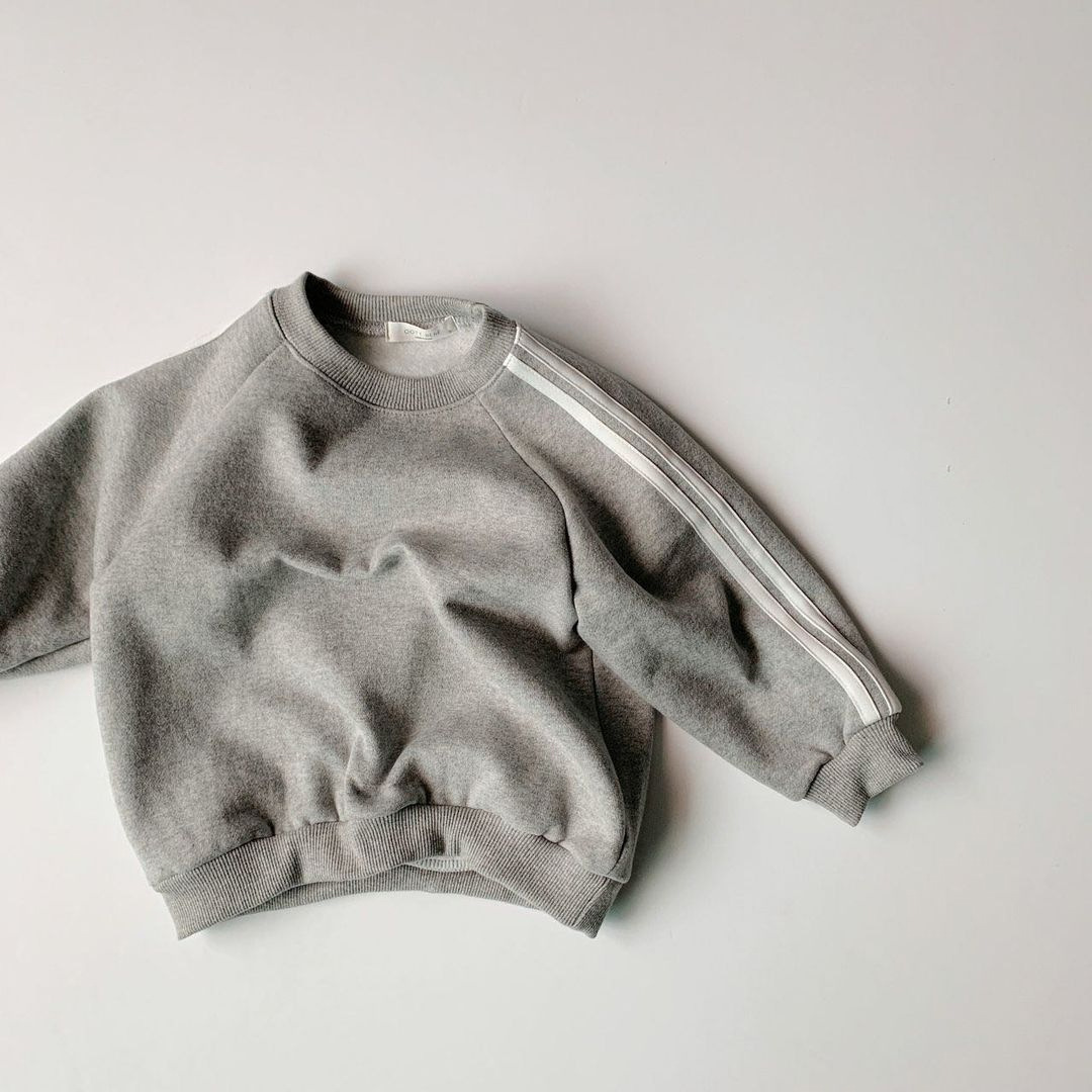 Baby Toddler Solid Color Ribbon Sweatshirt Set