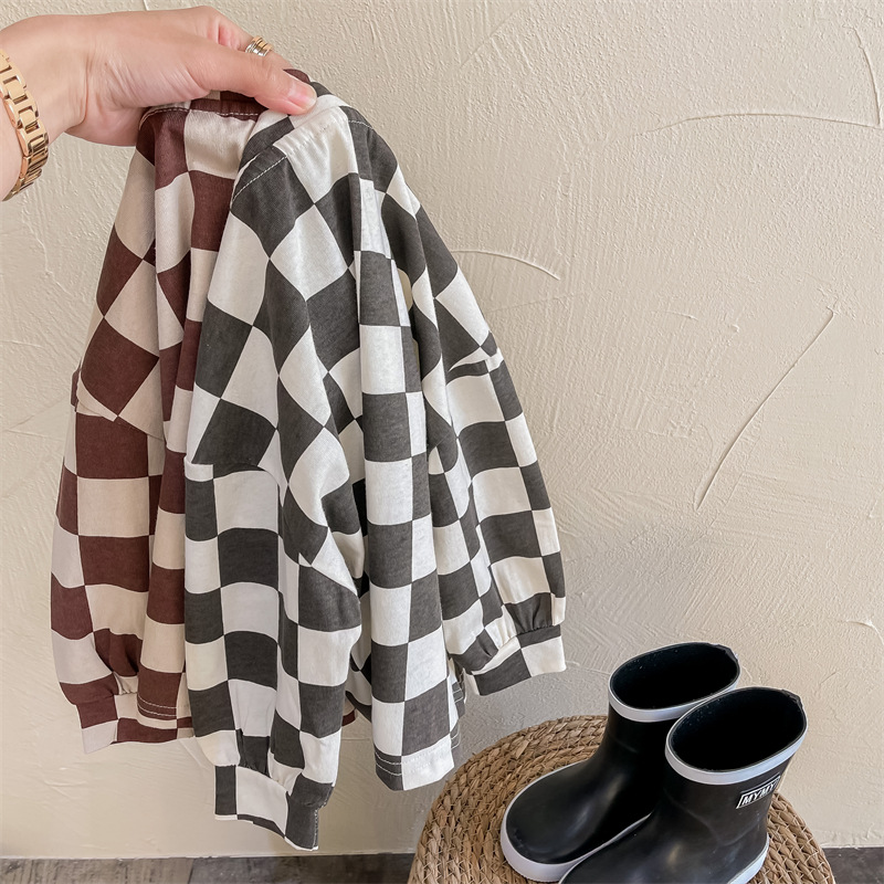 Toddler Checkerboard Long-Sleeved T-shirt
