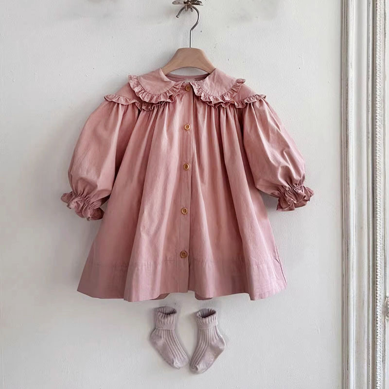 Baby Toddler Lapel Long Sleeves Dress