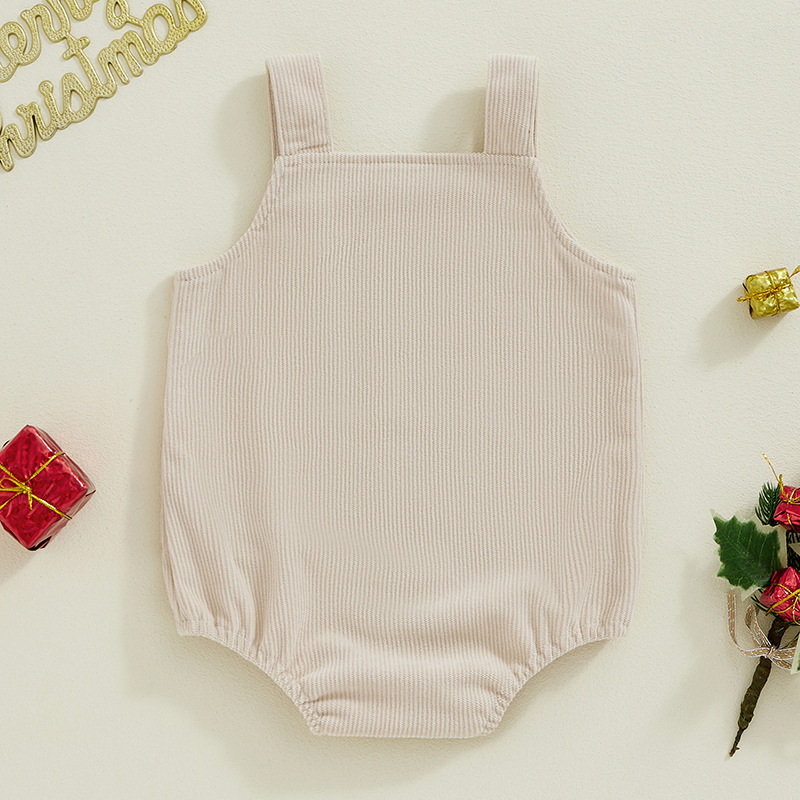 Baby & Christmas Embroidered Suspender Bodysuit