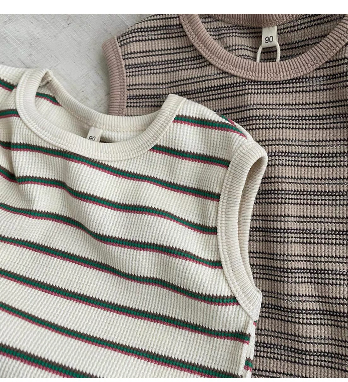 Body Toddler Solid Color Stripe Tank Top