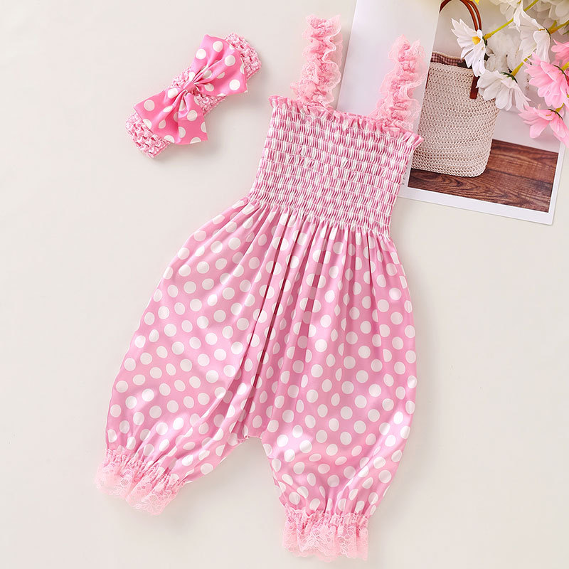 Baby Allover Flower Overalls with Headband
