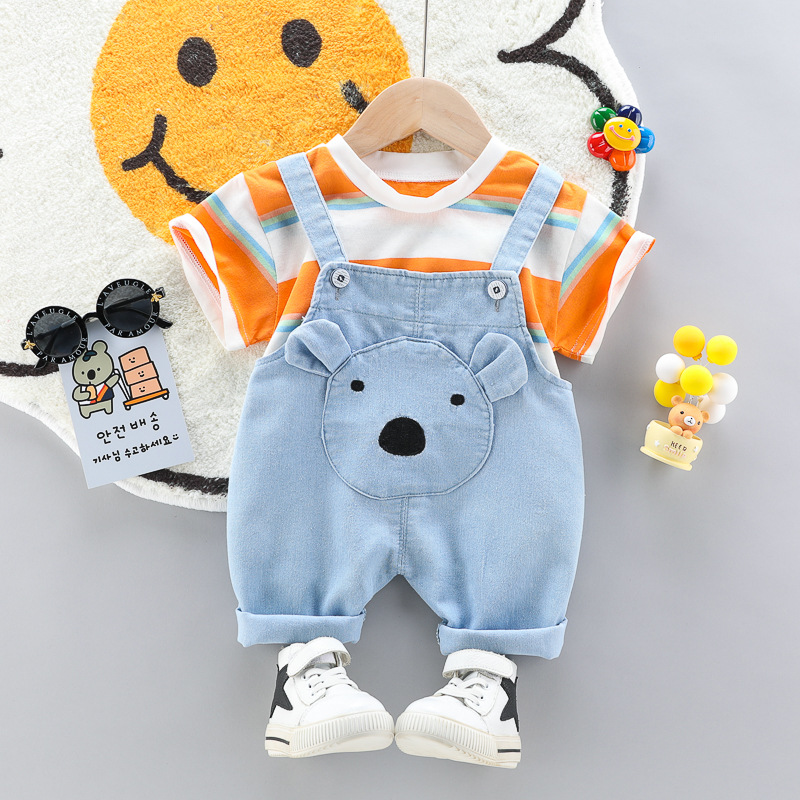 Baby Kid 2-Piece T-Shirt and Koala Overalls Set