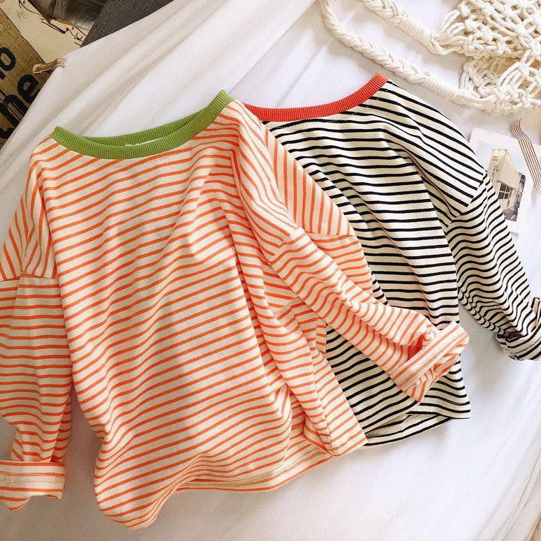 Toddler Striped Side Casual T-shirt BB40664A7D179