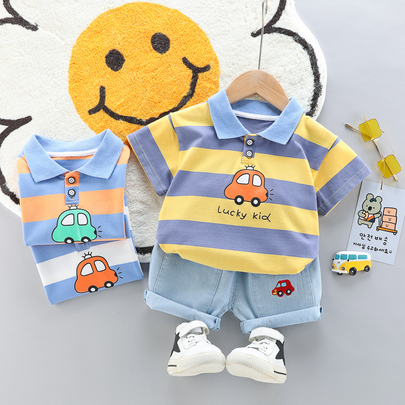 Baby Kid 2-Piece Stripe Car Polo Set