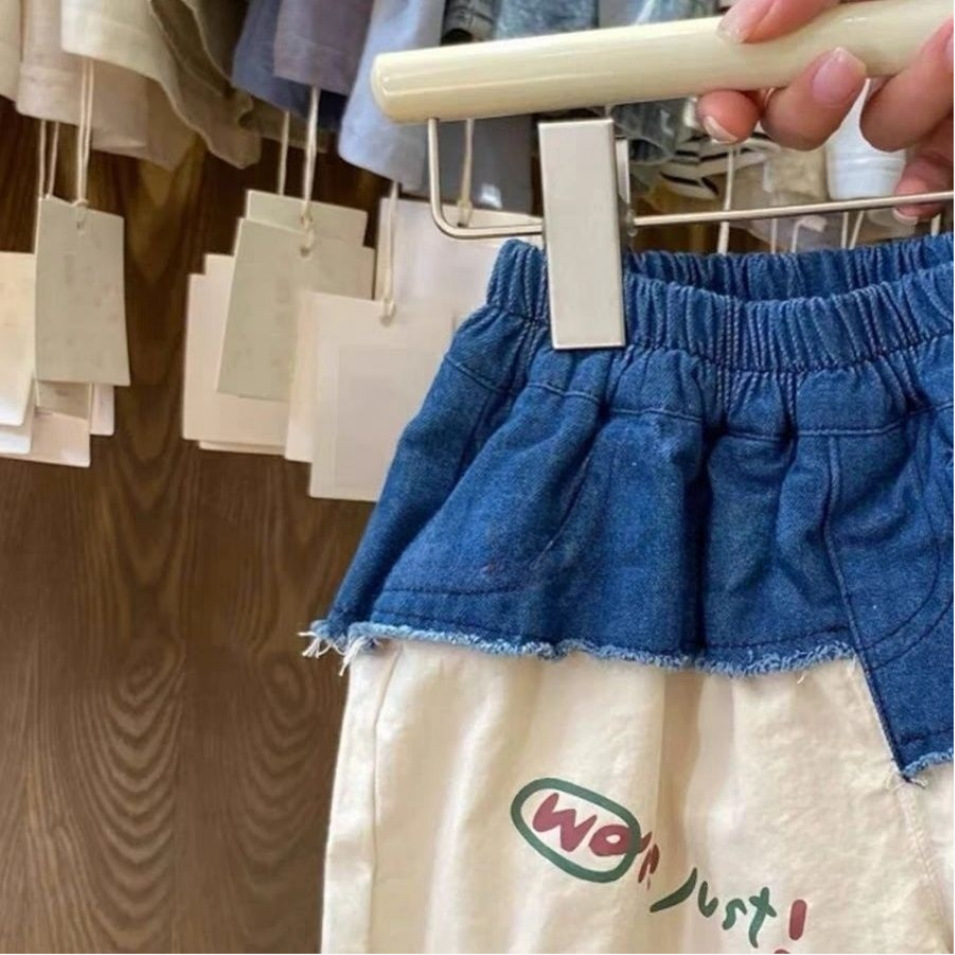 Toddler Girl Denim Patchwork Pants