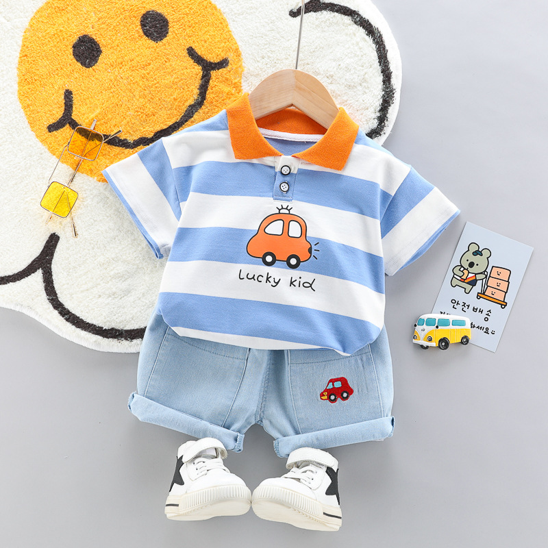 Baby Kid 2-Piece Stripe Car Polo Set
