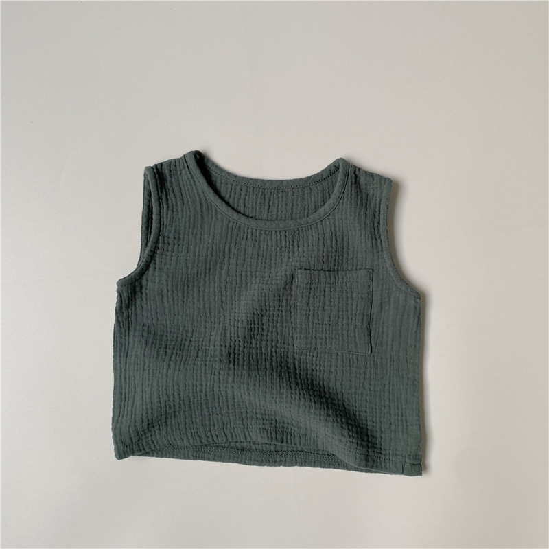 Toddler Solid Color Gauze Tank Top