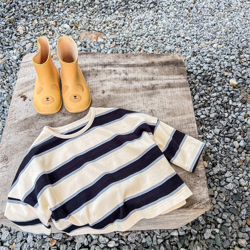 Toddler Casual Color Block Striped T-shirt