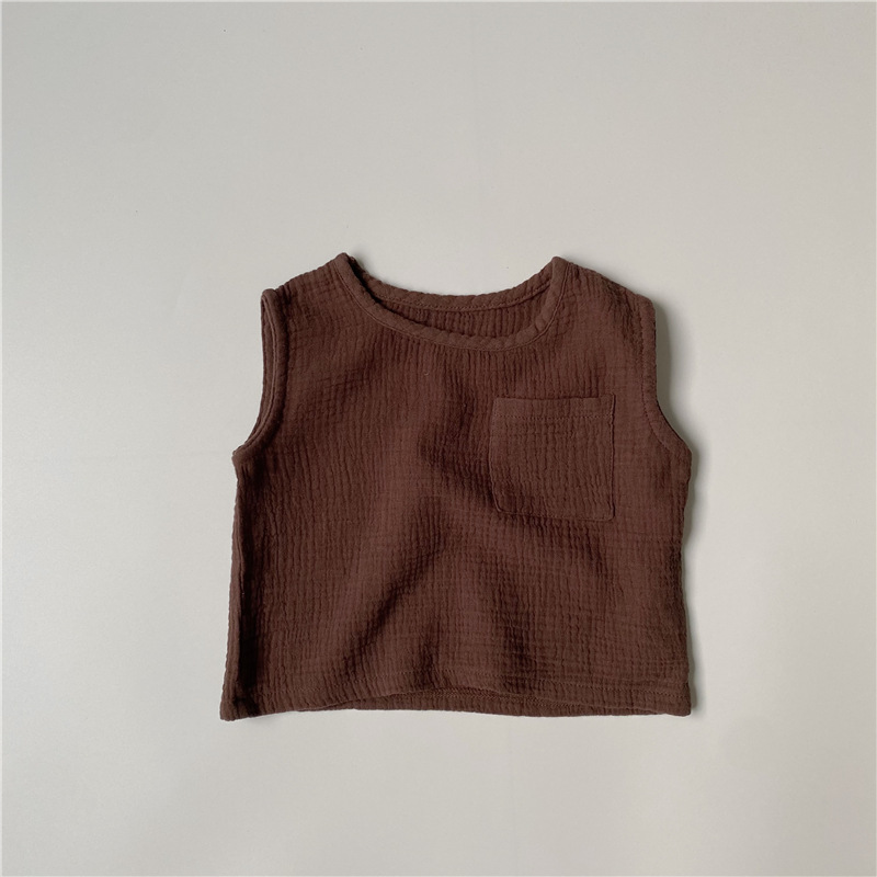Toddler Solid Color Gauze Tank Top