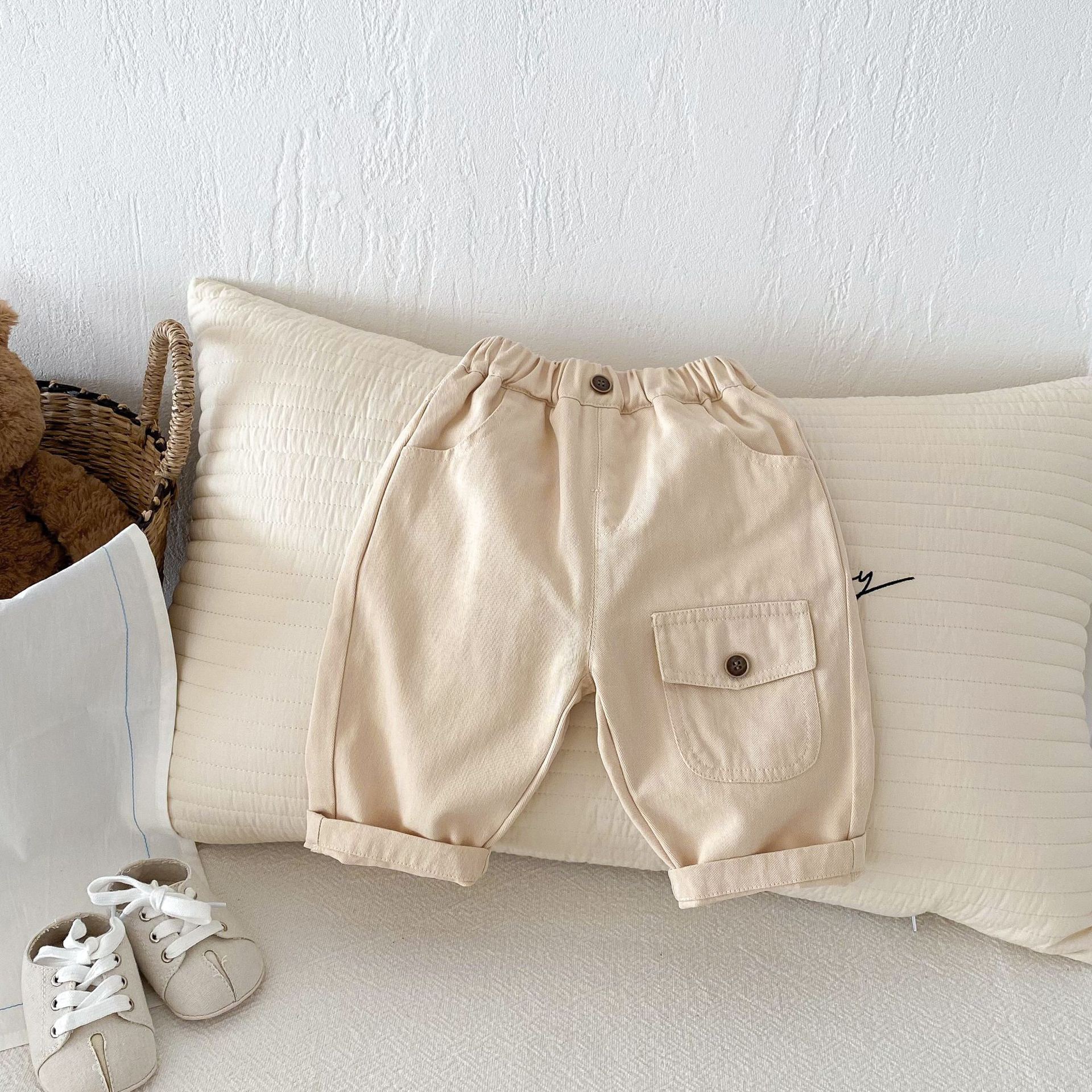 Baby Solid Color Worker Essential Pants