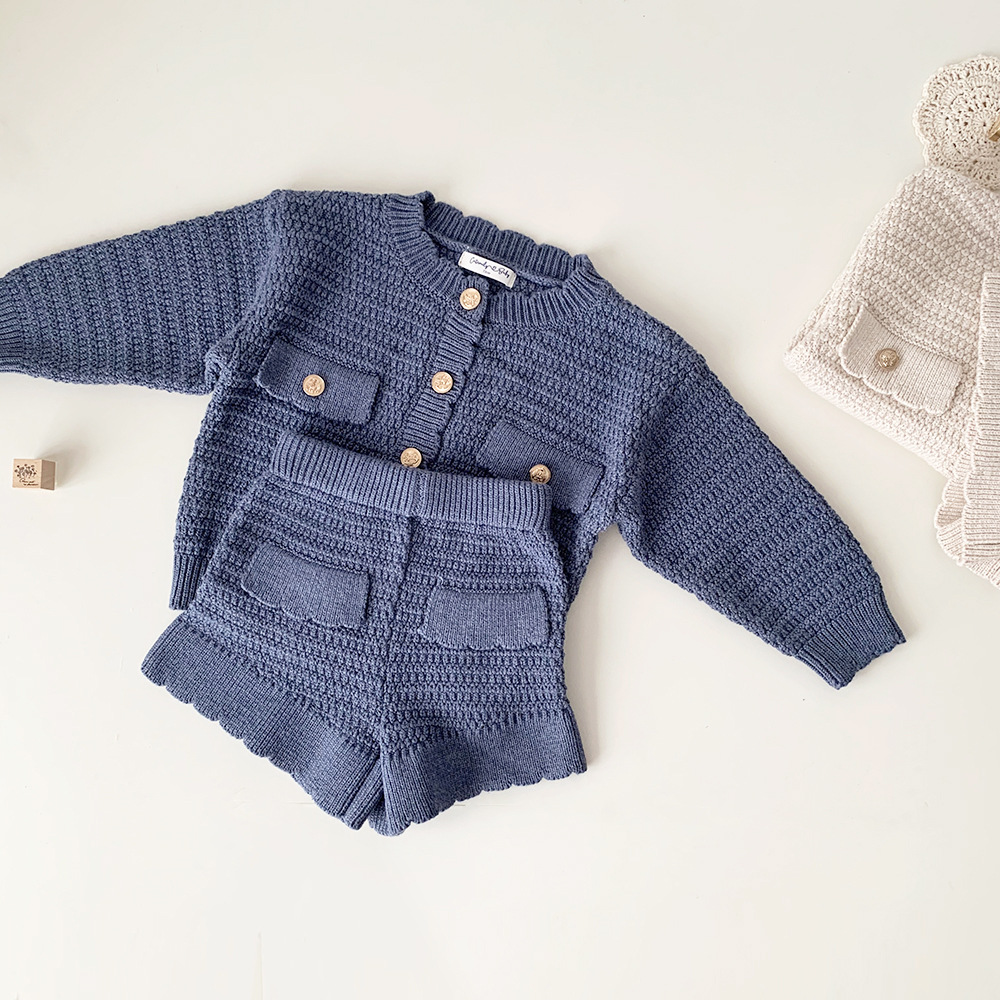 Baby Toddler Girl Cardigan and Skirt Knitting Set