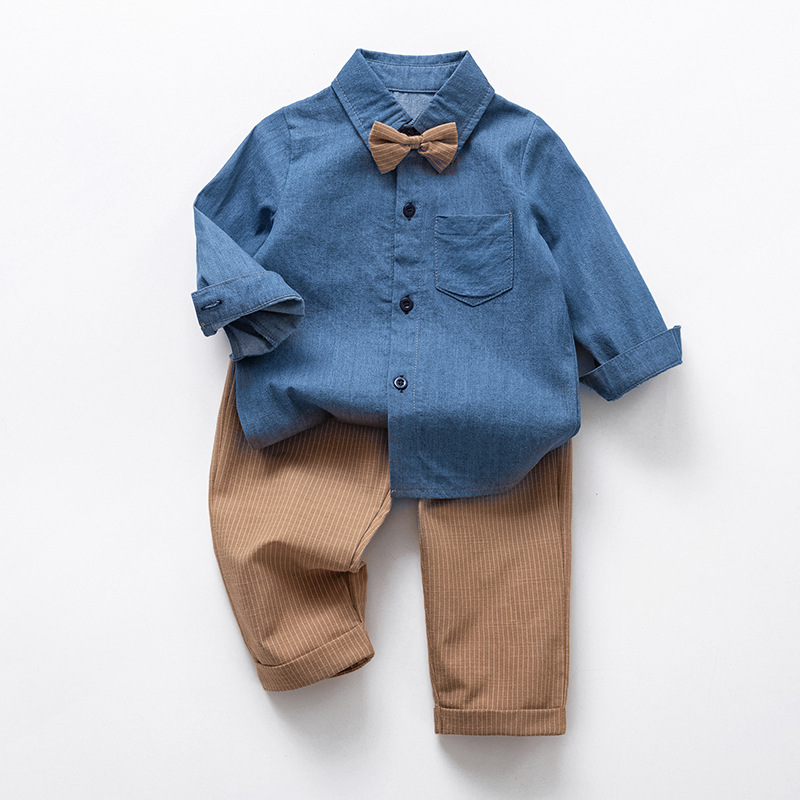 Baby Denim Shirt 2 Pieces Set