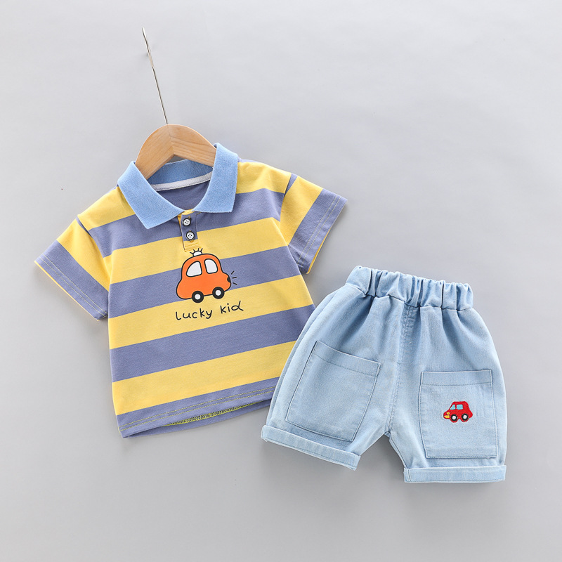Baby Kid 2-Piece Stripe Car Polo Set