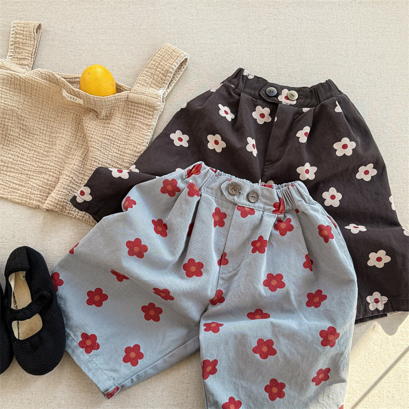 Toddler Girl Flowers Loose Pants