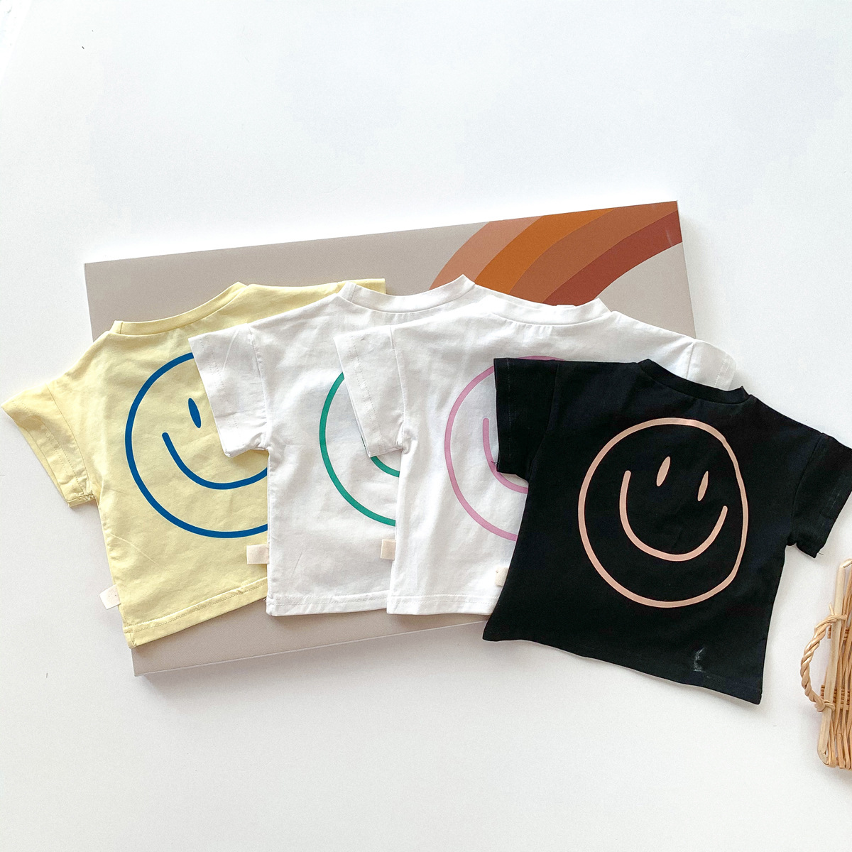 Baby Smile Tee & Plaid Shorts Set