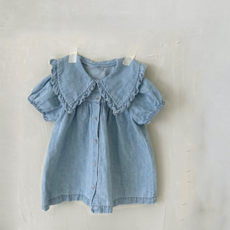 Baby Toddler Denim Lapel Dress