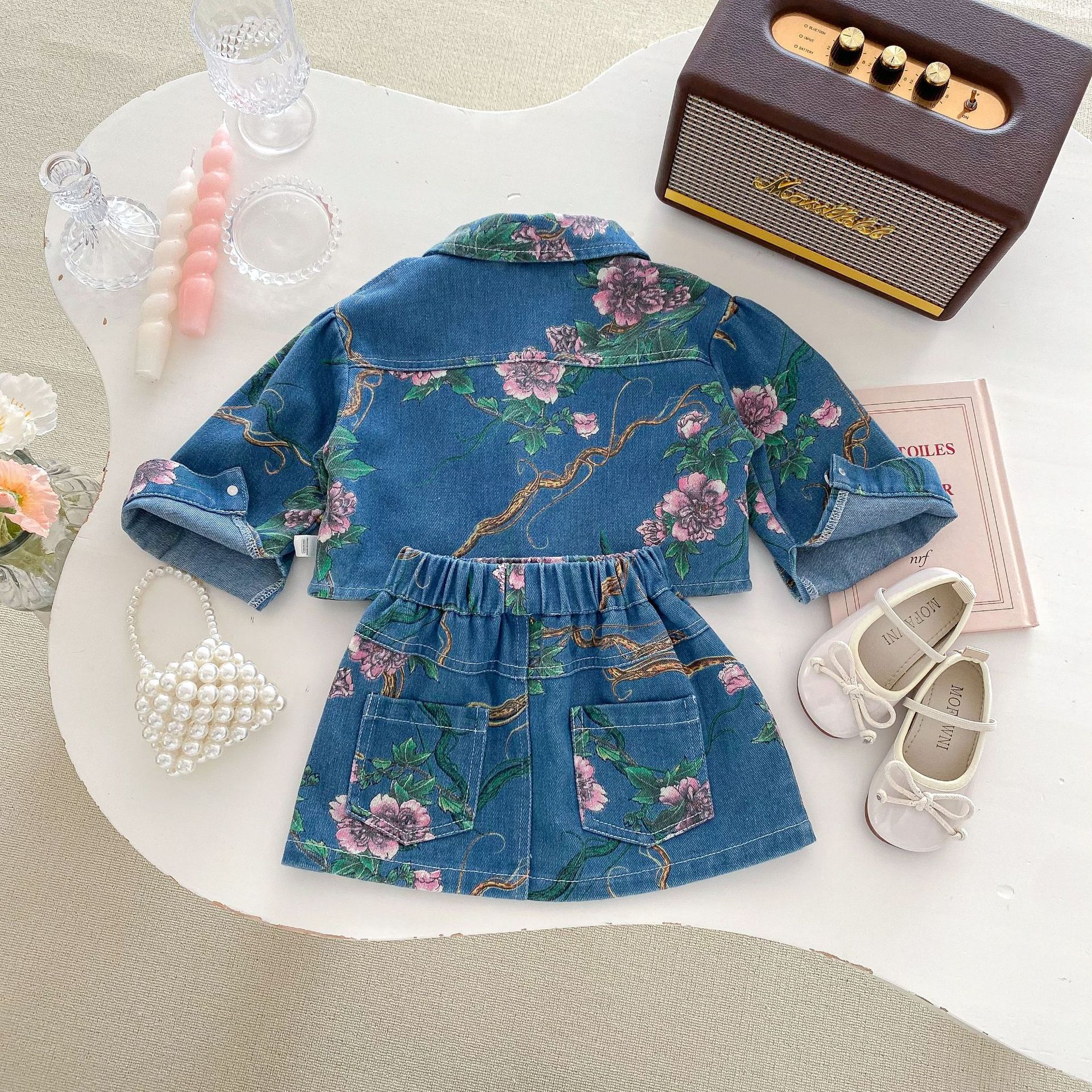 [Copy]2-Piece Baby Kid Girls Denim Half Skirt Dress Set