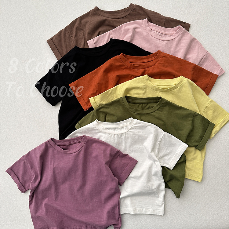 Toddler Solid color short-sleeved T-shirt