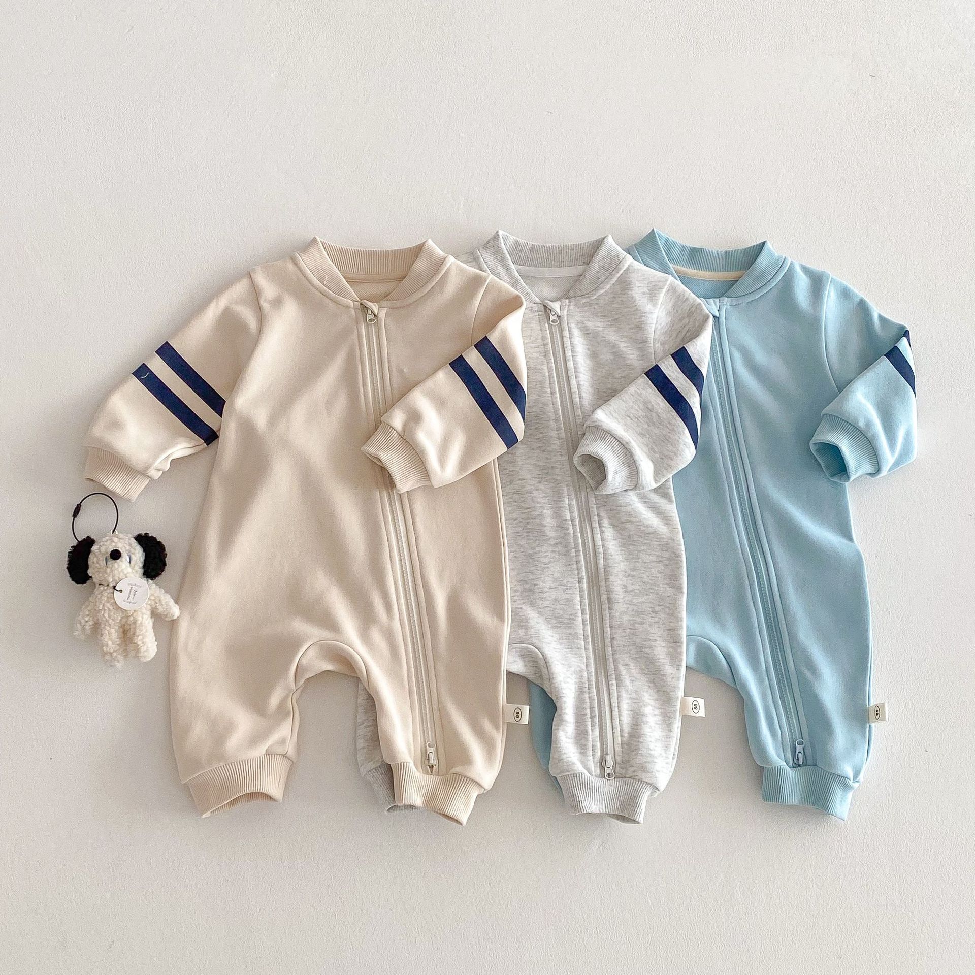 Baby Baseball Collar Jumpsuit