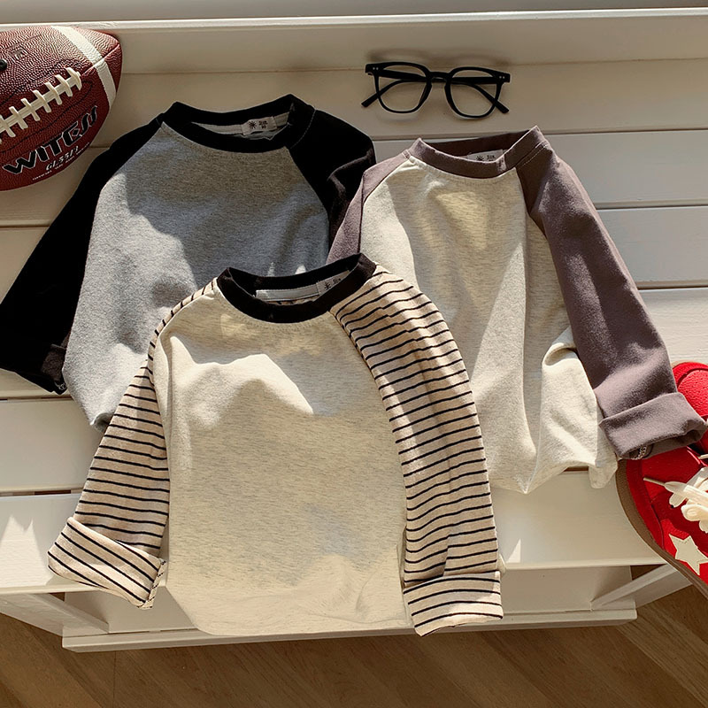 Kids Contrast Color Raglan Base Layer T-Shirt